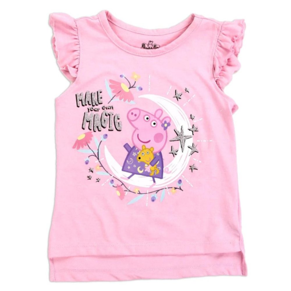 Peppa Pig Toddler Girls Short Sleeve T-Shirt | Size 4T | Make your Own Magic